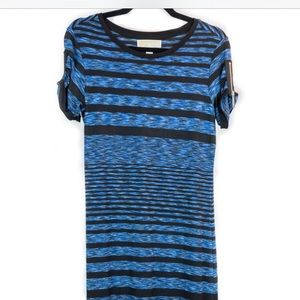 MICHAEL Michael Kors Nautical blue and black maxi dress small w/ zipper sleeves